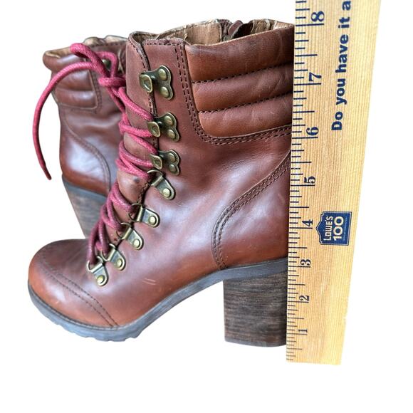 Lucky Brand Womens Lace Up Boots Heel Size 7.5 - Picture 3 of 9